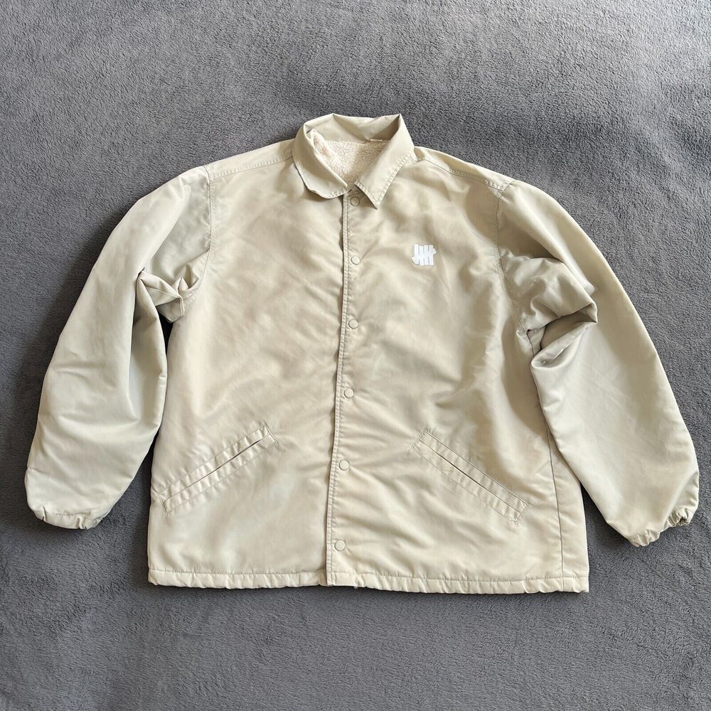 Undefeated Button Khaki Collared Long Sleeve Casual Bomber Jacket Men's Size XL - Picture 3 of 9